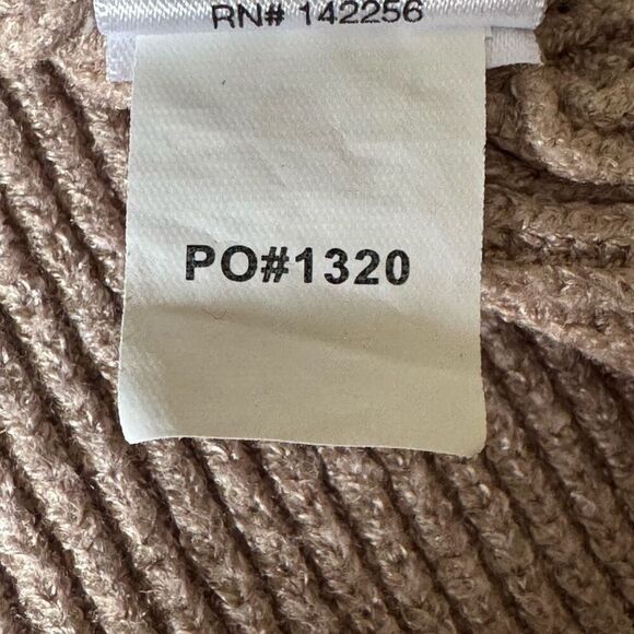 Figs Women’s Brown Tan Ribber Long Sleeve Sweater Size Small Comfy With Pocket - Picture 7 of 7